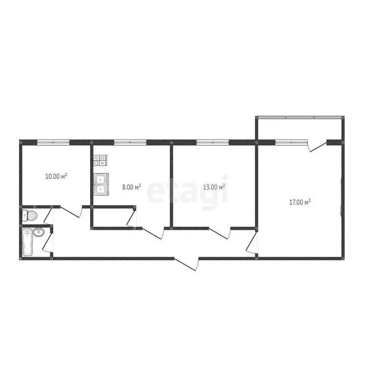 3-комнатная квартира: Озерск, улица Монтажников, 60 (70.7 м) - Фото 0
