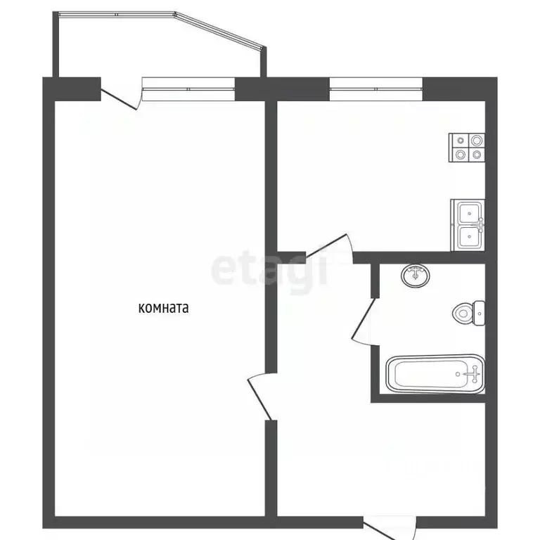 1-к кв. Москва Варшавское ш., 154К1 (38.0 м) - Фото 2