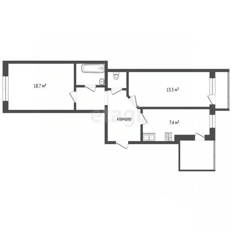 2-к кв. Свердловская область, Талицкий городской округ, пос. Троицкий ... - Фото 2