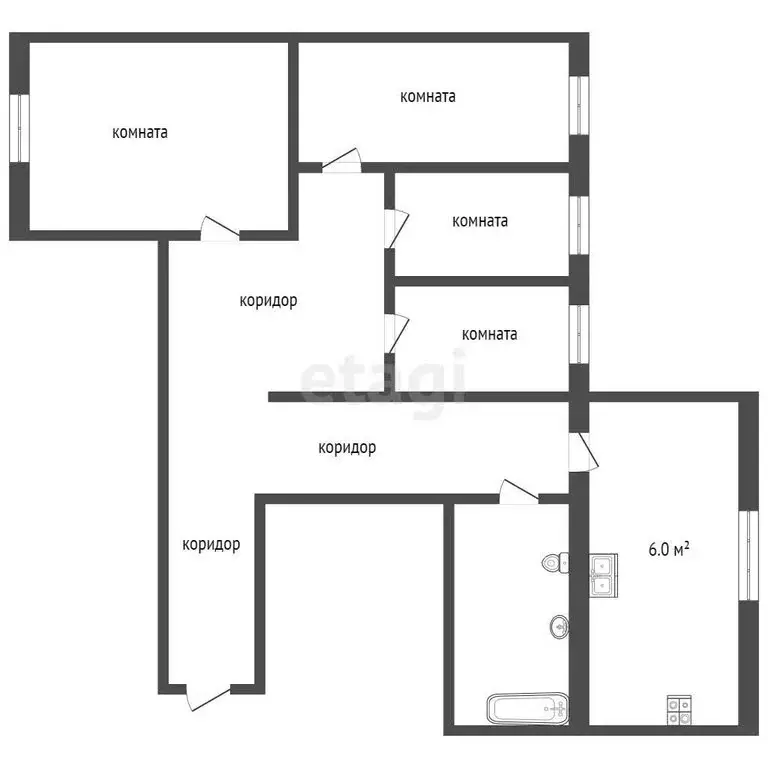 4-комнатная квартира: Серпухов, Дальняя улица, 4А (58 м) - Фото 0