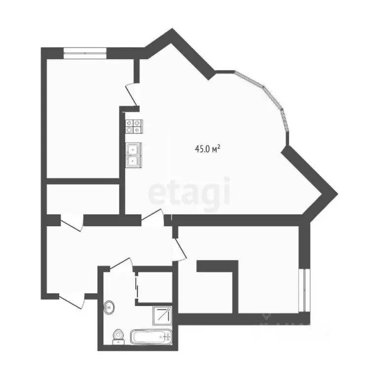 2-к кв. Тюменская область, Тюмень ул. Герцена, 55 (126.0 м) - Фото 1