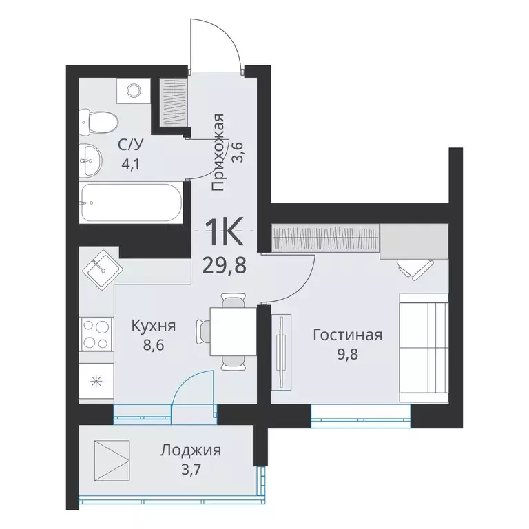Продаётся 1-к квартира, 29.8 м - Фото 0