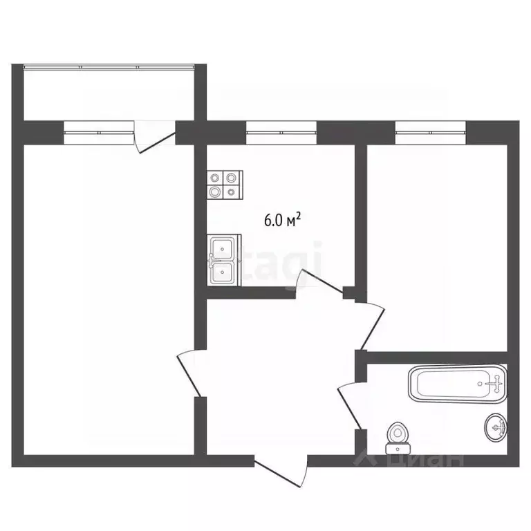 2-к кв. Ставропольский край, Пятигорск ул. Аллея Строителей (46.0 м) - Фото 2