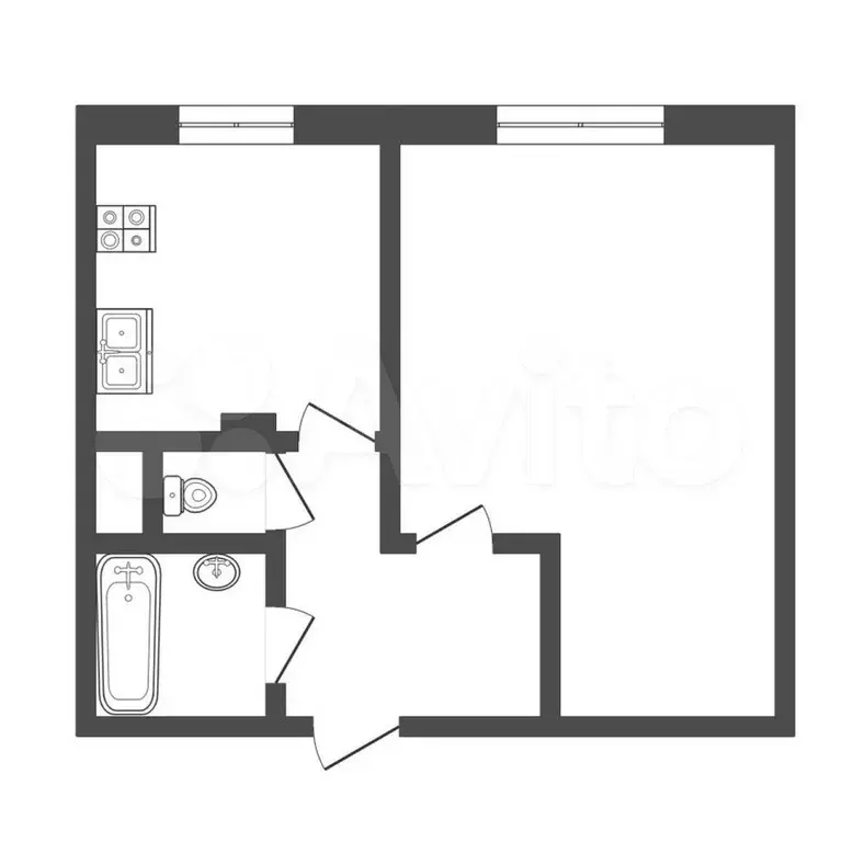 1-к. квартира, 35,6 м, 1/9 эт. - Фото 0