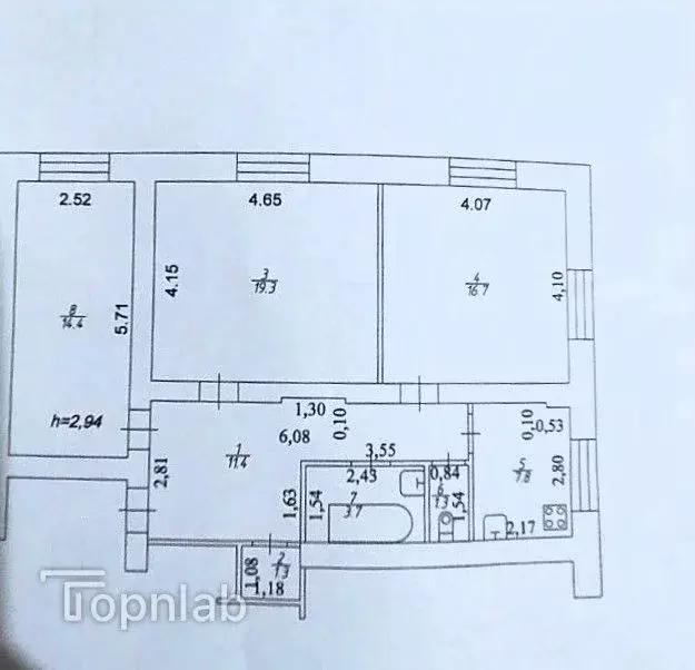 3-к кв. Татарстан, Казань ул. Шуртыгина, 21 (75.9 м) - Фото 2