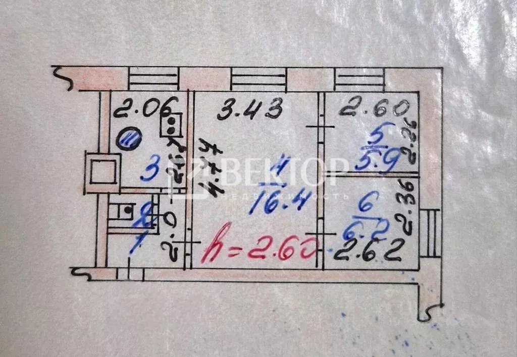 3-к кв. Ивановская область, Иваново Юношеская ул., 1 (37.6 м) - Фото 2
