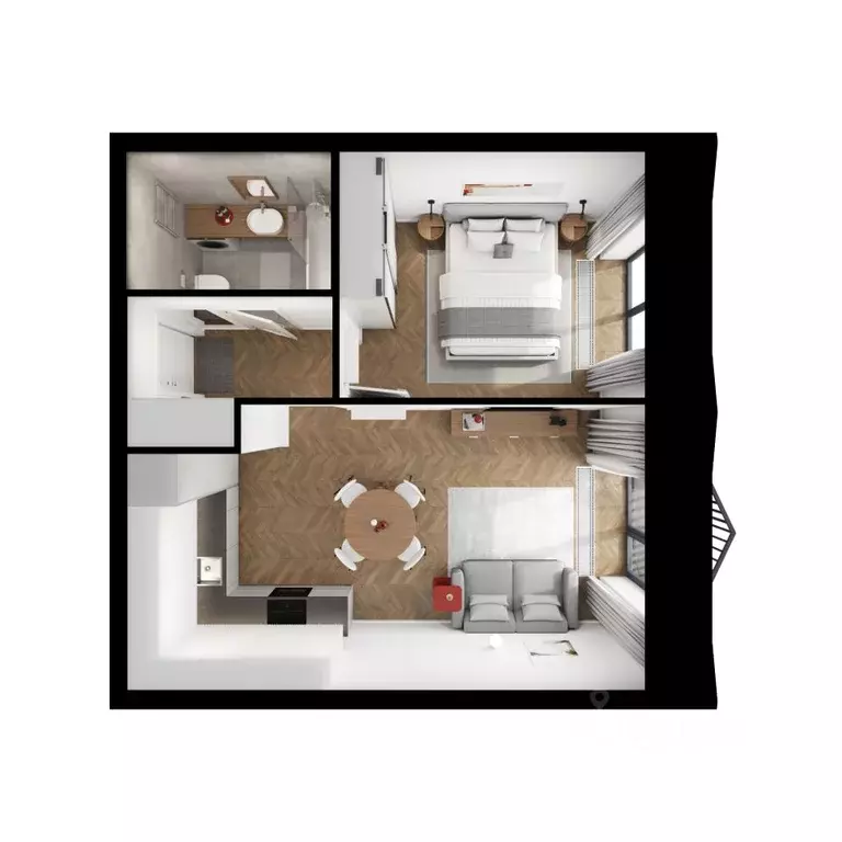 1-к кв. Татарстан, Казань Ботаническая 3 жилой комплекс, 2 (42.7 м) - Фото 2