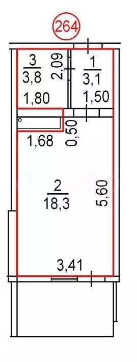 Квартира-студия, 27 м, 11/16 эт. - Фото 0