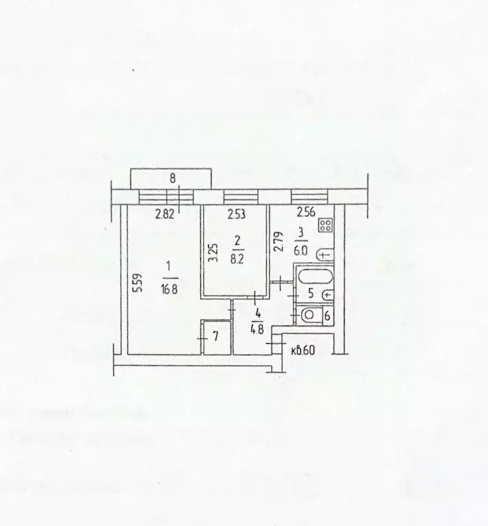 Квартира, 2 комнаты, 40.2 м - Фото 1