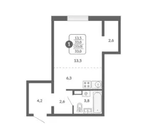 Продаётся квартира-студия, 33 м - Фото 0