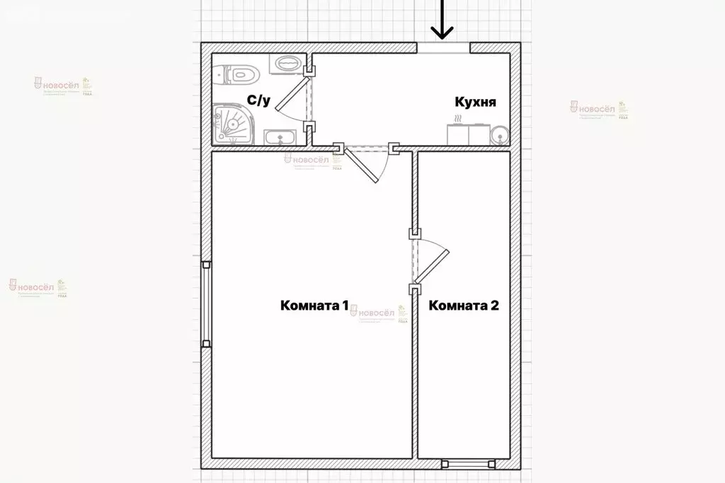 2-комнатная квартира: Екатеринбург, жилой район Комсомольский, ... - Фото 1