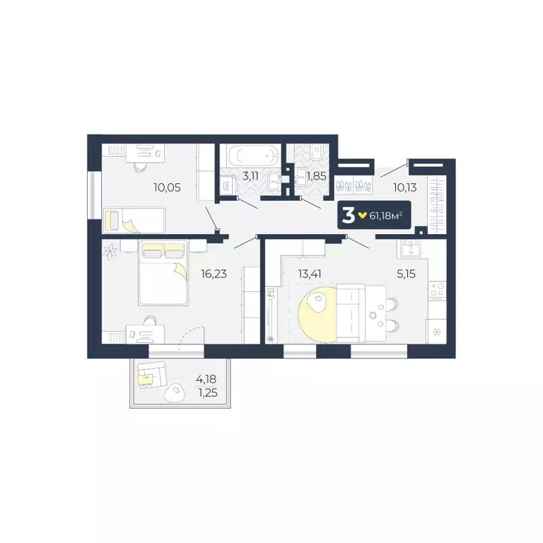 3-к кв. Красноярский край, Красноярск городской округ, пос. Солонцы, ... - Фото 1