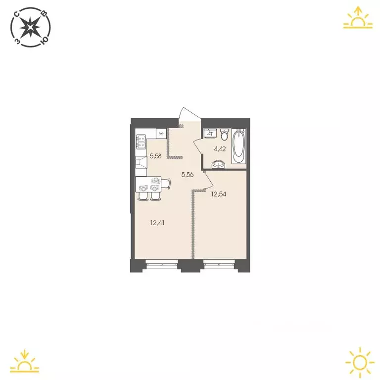 1-к кв. Иркутская область, Иркутск Энергетиков мкр,  (40.51 м) - Фото 0