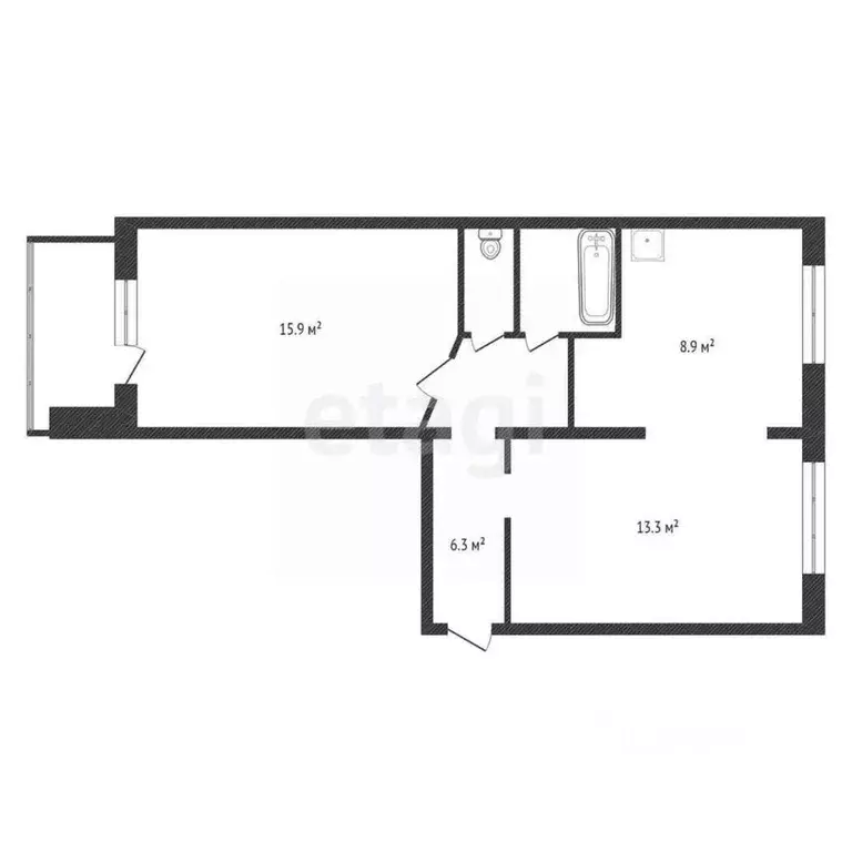 2-к кв. Красноярский край, Красноярск ул. Малиновского, 2А (47.8 м) - Фото 1