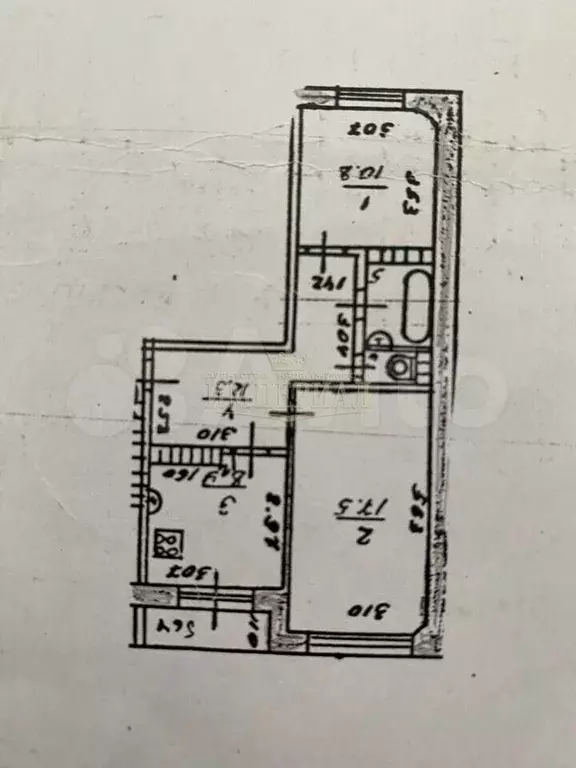 2-к. квартира, 54,5 м, 5/5 эт. - Фото 0