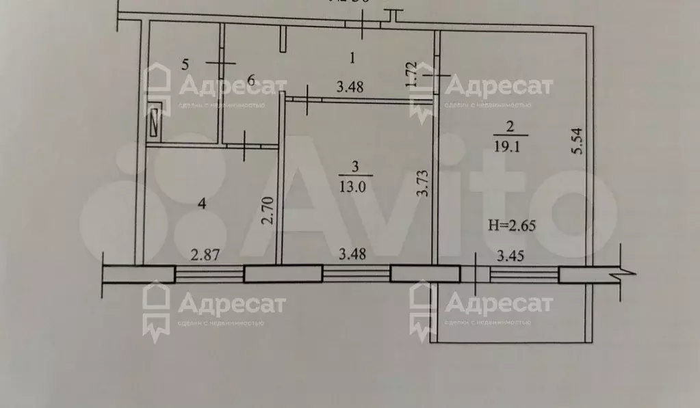 2-к. квартира, 53,2 м, 8/9 эт. - Фото 0