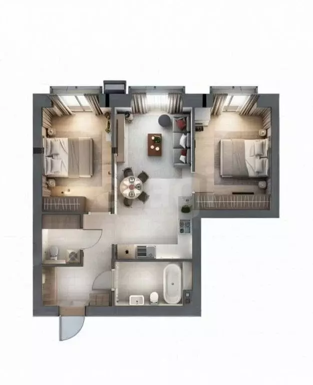 2-комнатная квартира: Иркутский муниципальный округ, деревня ... - Фото 1