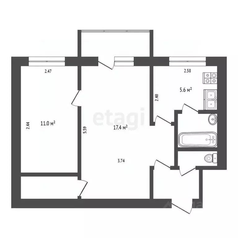2-к кв. Ярославская область, Рыбинск ул. Кулибина, 10 (50.0 м) - Фото 1