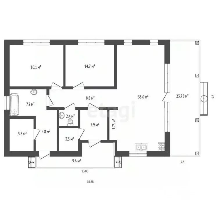 Дом в Московская область, Видное ул. Ново-Нагорная, 17 (133 м) - Фото 2