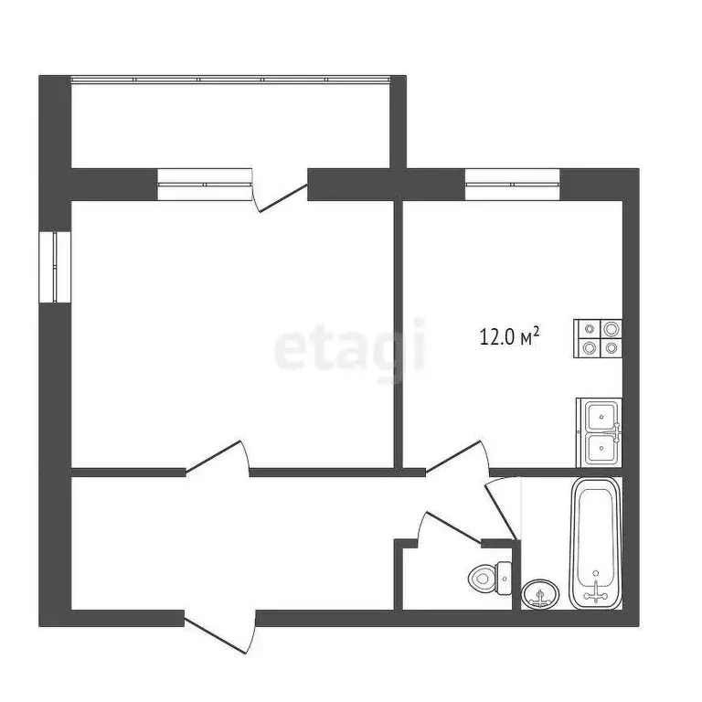 1-комнатная квартира: Муром, Владимирское шоссе, 12А (41.3 м) - Фото 0