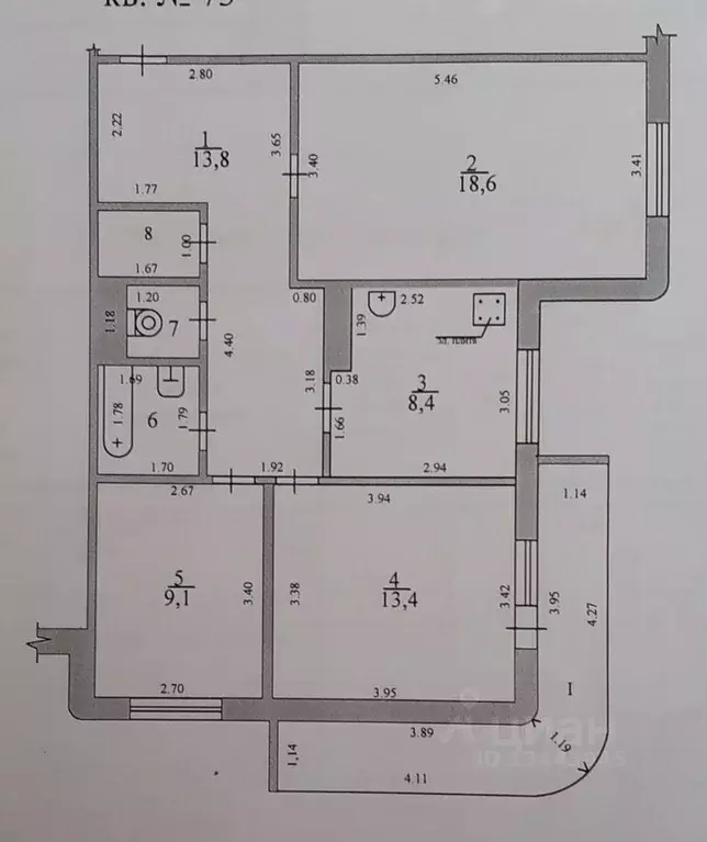 3-к кв. Тамбовская область, Тамбов Мичуринская ул., 197 (69.4 м) - Фото 2