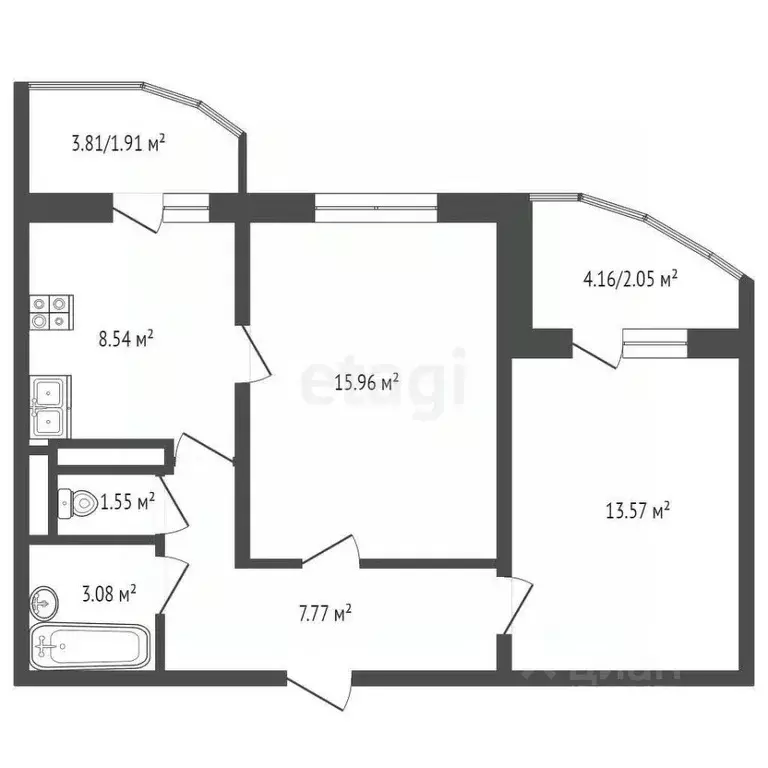 2-к кв. Московская область, Воскресенск Центральный мкр, ул. ... - Фото 2