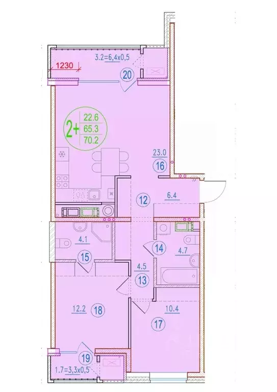 2-к кв. Астраханская область, Астрахань ул. Ахшарумова, 25 (70.2 м) - Фото 0