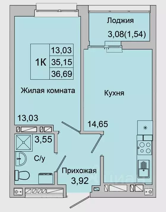1-к кв. Ростовская область, Батайск ул. Булгакова, 11 (36.69 м) - Фото 0