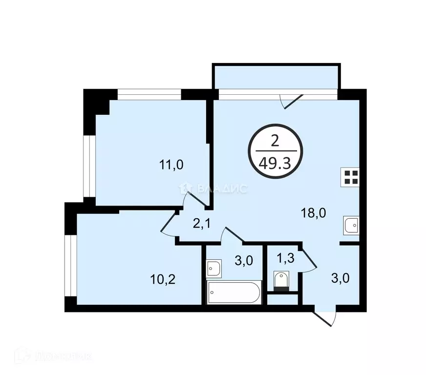 Продаётся 2-к квартира, 50 м - Фото 1