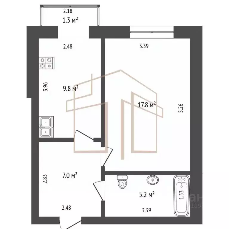 1-к кв. Тюменская область, Тюмень ул. Московский Тракт, 85 (41.0 м) - Фото 2