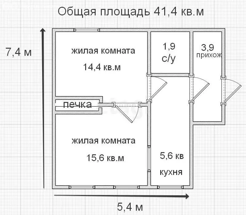 Дом в Махошевская, Перекрёстная улица (41.4 м) - Фото 0