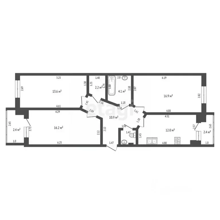 3-к кв. Ямало-Ненецкий АО, Губкинский 1-й мкр, 19 (77.4 м) - Фото 1