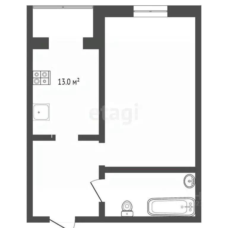 1-к кв. Костромская область, Кострома Костромская ул., 112к1 (33.0 м) - Фото 2