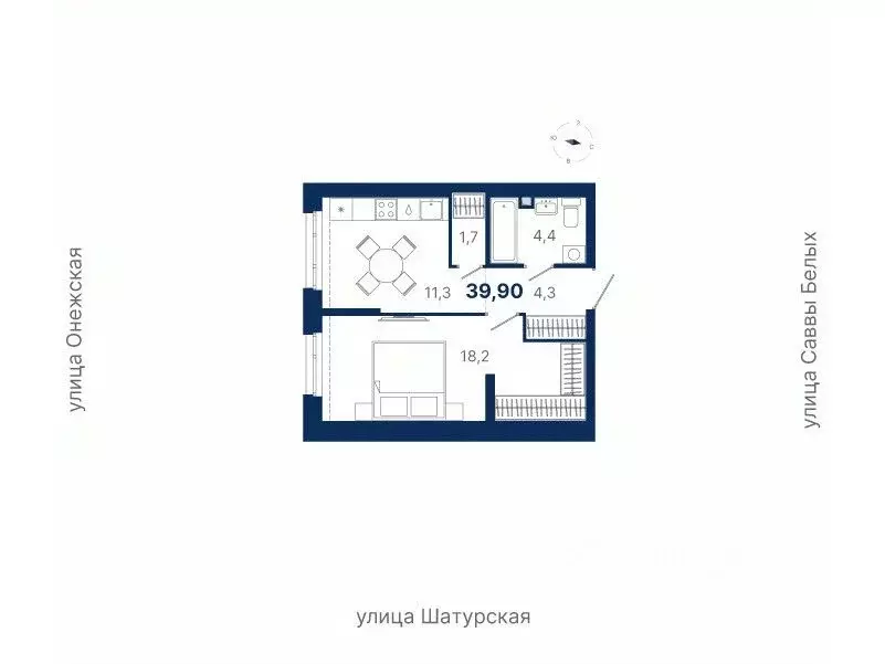 1-к кв. Свердловская область, Екатеринбург ул. Шатурская (39.9 м) - Фото 1