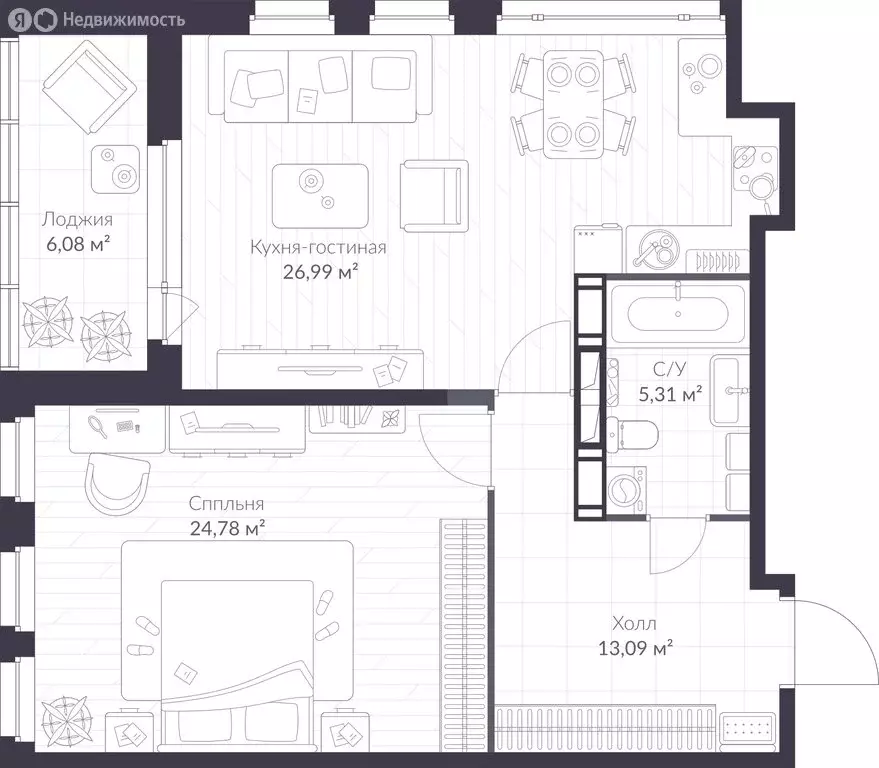 2-комнатная квартира: Санкт-Петербург, Парашютная улица, 79к1 (73.2 м) - Фото 1