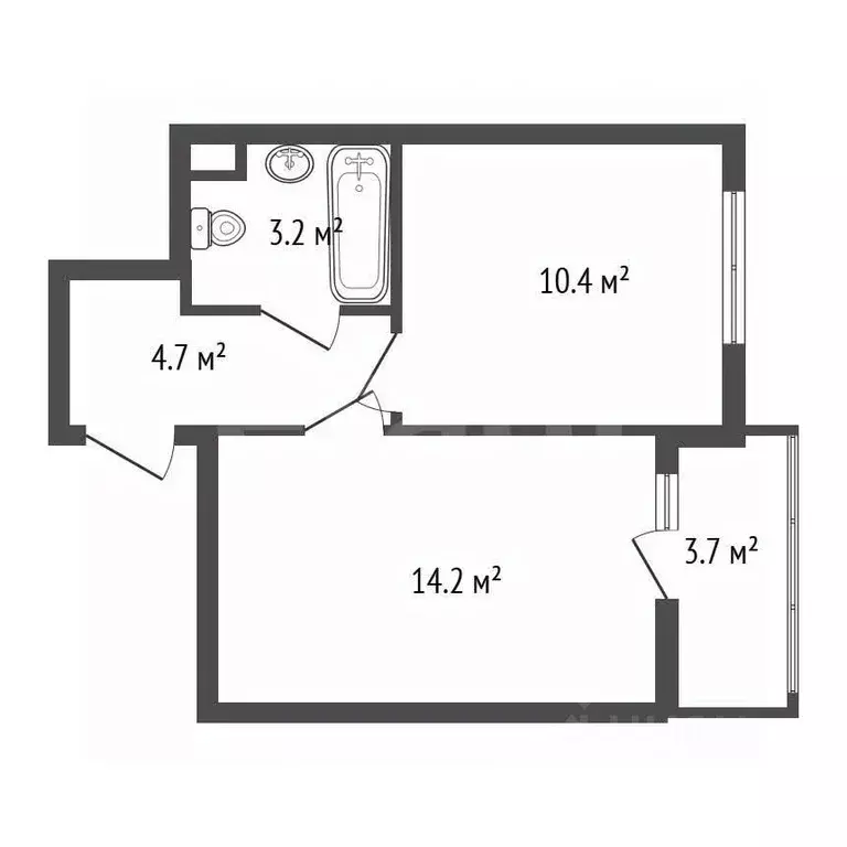 1-к кв. Санкт-Петербург ул. Бабушкина, 53 (32.5 м) - Фото 2