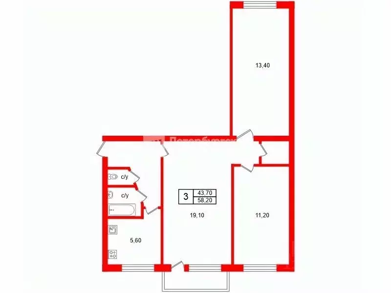 3-к кв. Ленинградская область, Ломоносовский район, Русско-Высоцкое ... - Фото 2