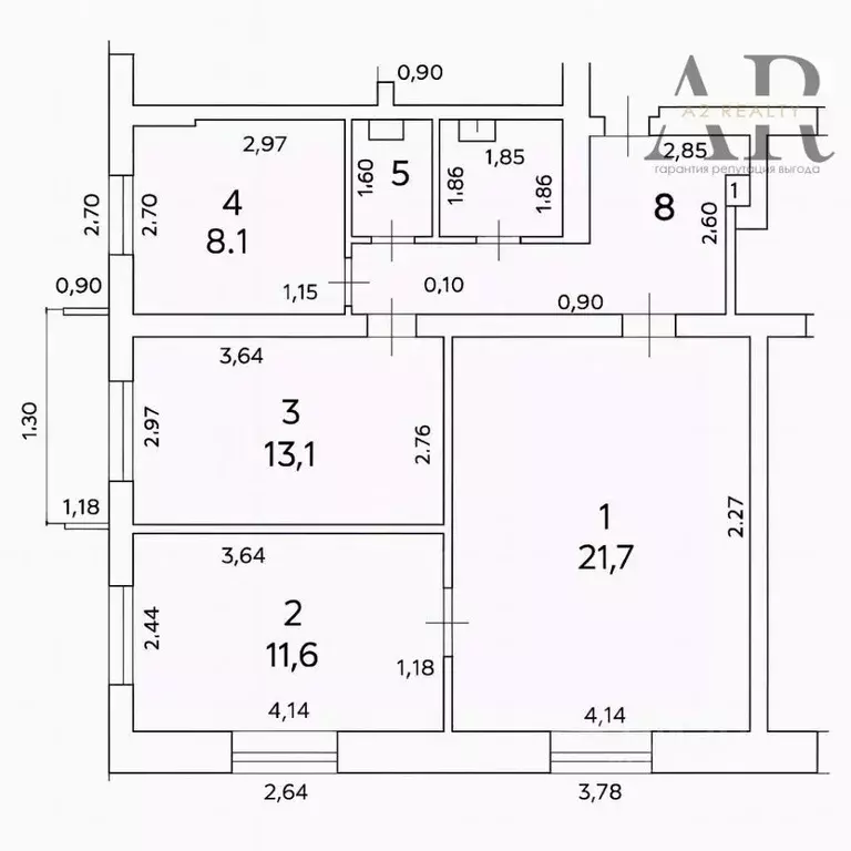 3-к кв. Москва Ленинский просп., 71 (66.2 м) - Фото 2