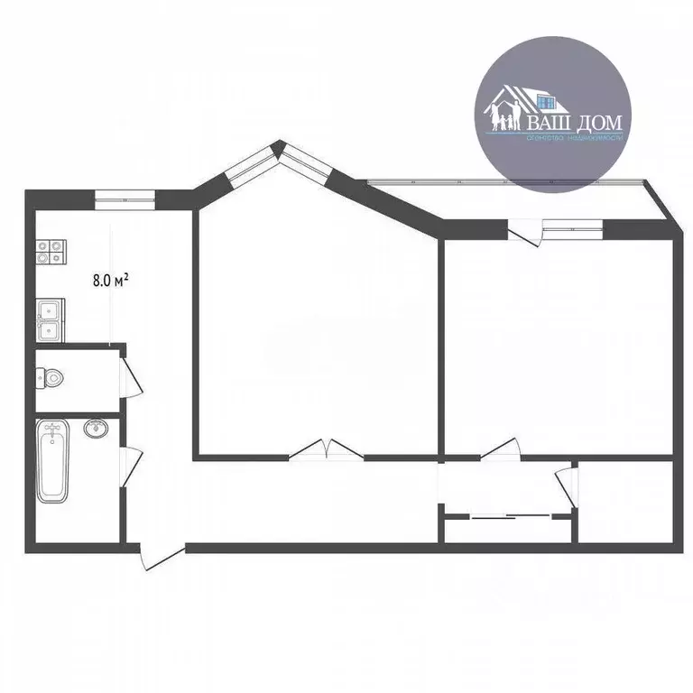 2-к кв. Архангельская область, Северодвинск ул. Трухинова, 20 (54.5 м) - Фото 1