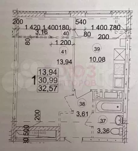 1-к. квартира, 33 м, 7/8 эт. - Фото 0