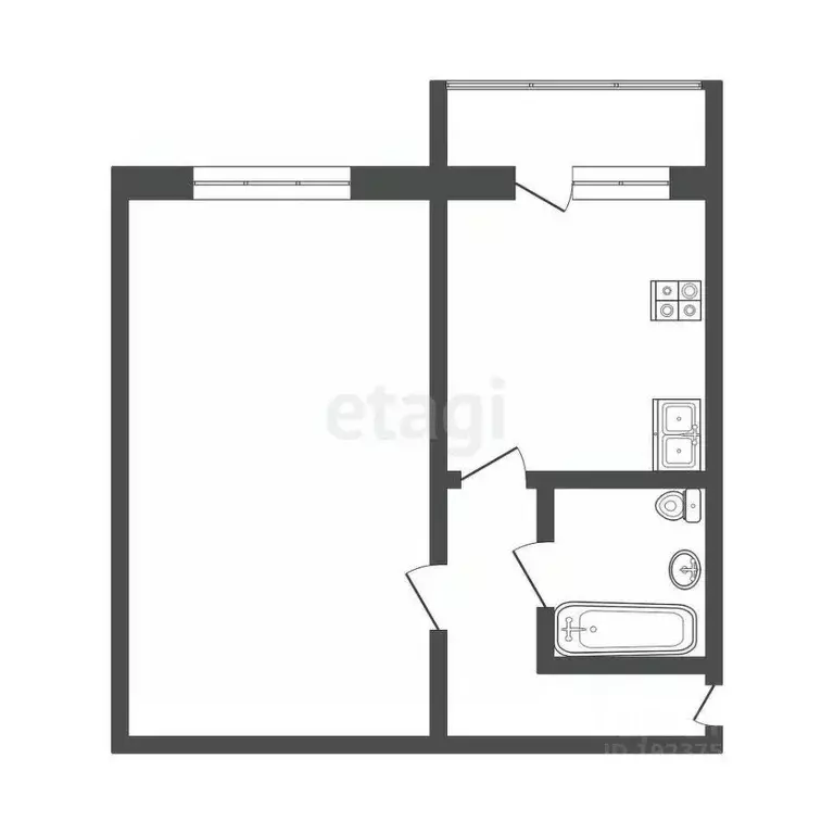 1-к кв. Карелия, Петрозаводск ул. Ватутина, 37 (39.6 м) - Фото 1