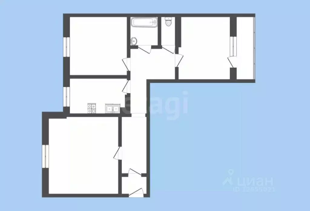 3-к кв. Костромская область, Кострома ул. Новый Быт, 19 (65.5 м) - Фото 1