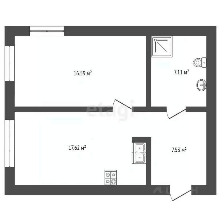1-к кв. Ямало-Ненецкий АО, Новый Уренгой Славянский мкр, 2/1 (48.9 м) - Фото 1