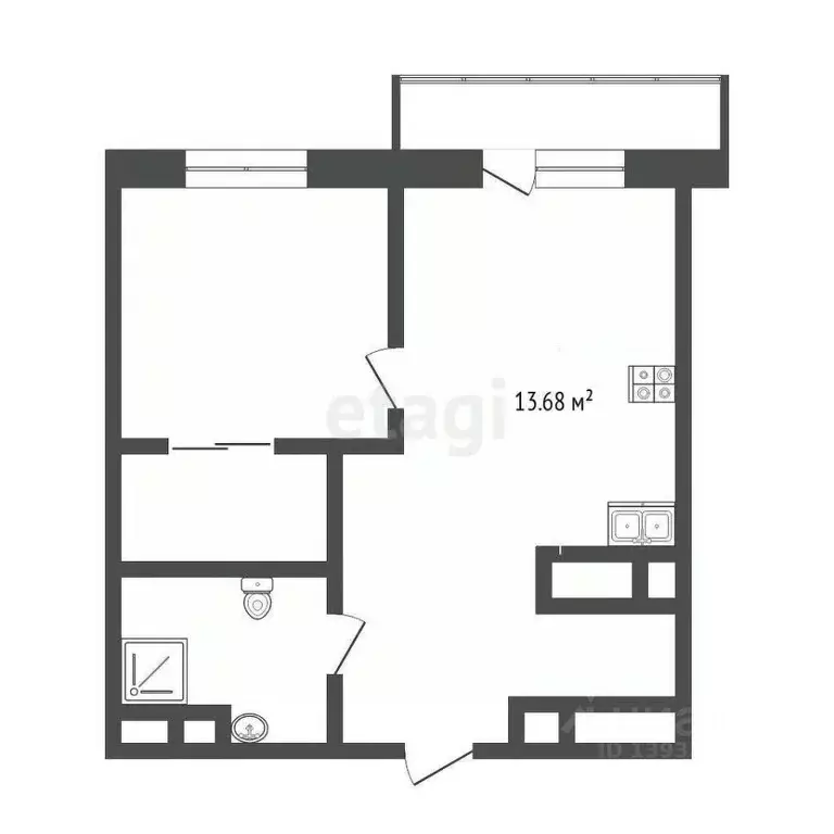 1-к кв. Тюменская область, Тюмень ул. Краснооктябрьская, 16 (32.24 м) - Фото 0