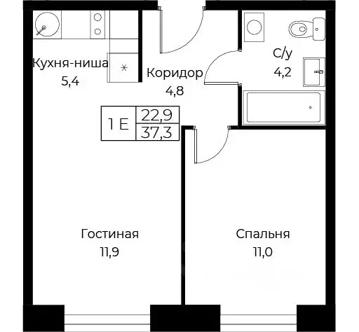 1-к кв. Москва ул. Наметкина, 10Д (37.3 м) - Фото 0