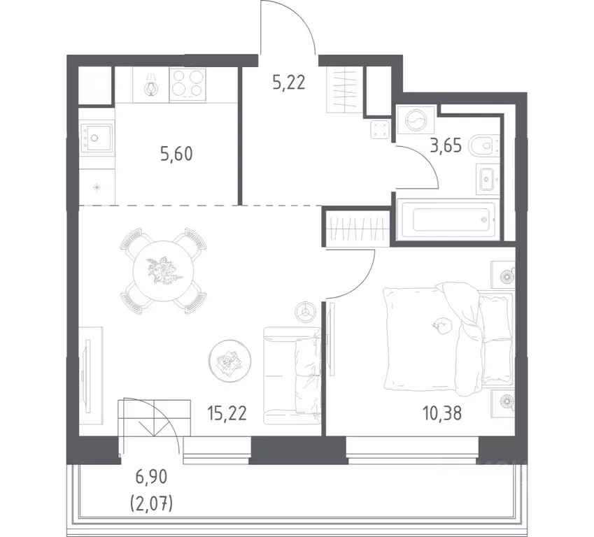 1-к кв. Москва Верейская ул., 43к9 (42.14 м) - Фото 1