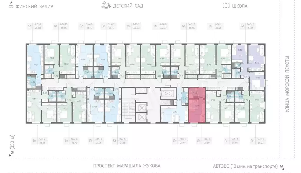 Квартира-студия, 21,4 м, 15/23 эт. - Фото 1