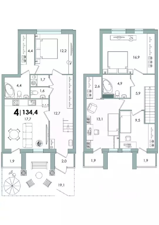 4-к кв. Тверская область, Тверь Южный мкр,  (134.4 м) - Фото 0