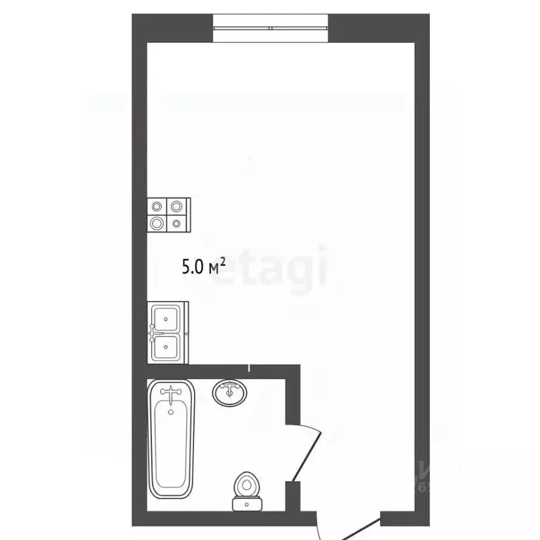 Студия Севастополь ул. Парковая, 15 (19.0 м) - Фото 2