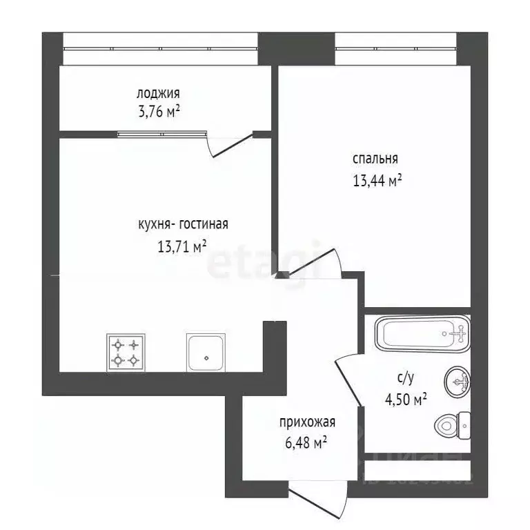 1-к кв. Башкортостан, Уфа Коммунистическая ул., 115/1 (40.01 м) - Фото 2